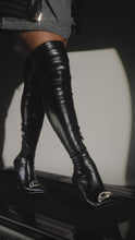 Load and play video in Gallery viewer, Video of black thigh high boots
