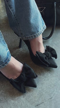 Load and play video in Gallery viewer, Kirstie Bow Slingback Pumps - Black
