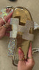 gold embellished sandals video