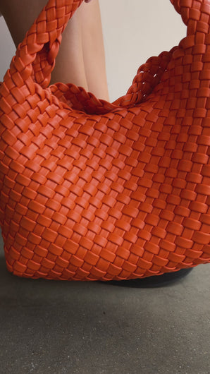 orange platform slip on sandals