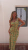 Model wearing green floral maxi dress video