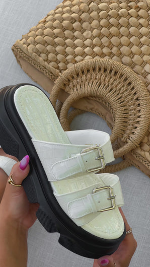 white slip on sandals video