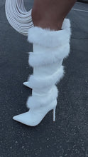 Load and play video in Gallery viewer, Aspen Trips Faux Fur Heel Boots - White
