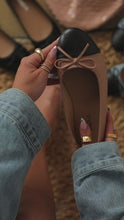 Load and play video in Gallery viewer, Video of nude flats with bows &amp; black toe 
