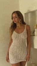 Load and play video in Gallery viewer, Model wearing nude knit mini dress
