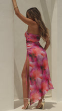 Load and play video in Gallery viewer, Pink abstract maxi dress on model video
