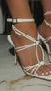 white embellished heels video