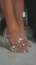 Load and play video in Gallery viewer, Kiah Embellished Slingback Heels - Silver
