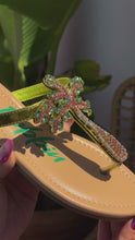 Load and play video in Gallery viewer, Green embellished sandal
