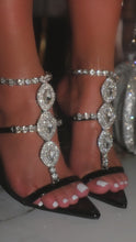 Load and play video in Gallery viewer, Video of black embellished heels
