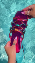 Load and play video in Gallery viewer, Model Wearing Multi-Color Lace-Up Sandals Video
