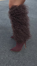 Load and play video in Gallery viewer, Zyla Faux Fur Heel Boots - Brown

