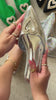 silver metallic sling back flats video