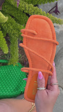 Load and play video in Gallery viewer, orange sandals video
