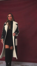 Load and play video in Gallery viewer, Black long reversible coat video
