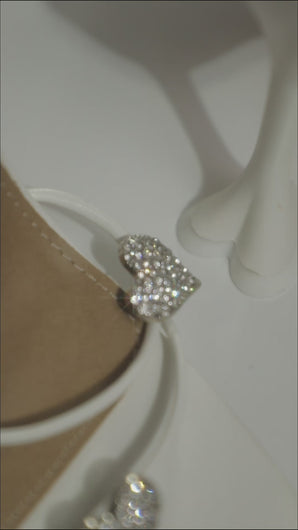 White embellished lace up heels video