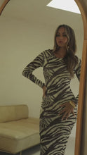 Load and play video in Gallery viewer, Video of Zebra printed mesh dress
