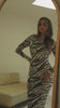 Video of Zebra printed mesh dress