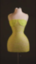 Load and play video in Gallery viewer, Video of yellow lace dress detail video
