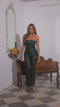 Load and play video in Gallery viewer, Green Sequin Jumpsuit
