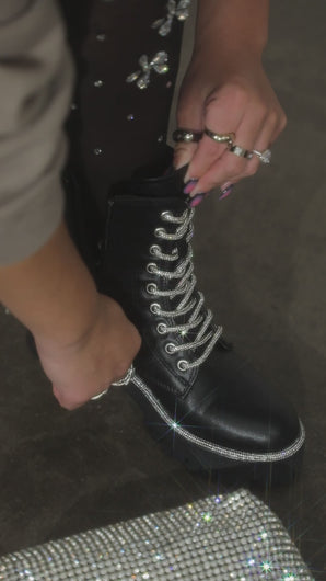 Video of embellished boots on model