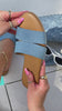 denim slip on sandal video