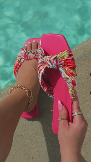 pink multi colored sandal detail video