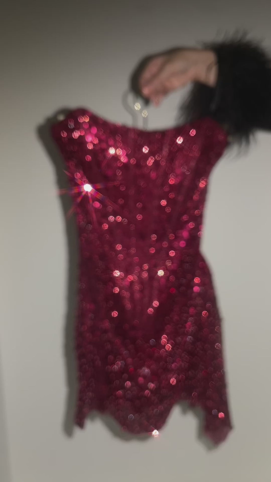 Birthday Showers Strapless Sequin Mini Dress - Wine