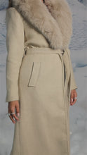 Load and play video in Gallery viewer, Video of cream trench coat on model
