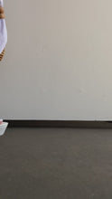 Load and play video in Gallery viewer, white platform chunky heels on model video
