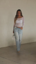 Load and play video in Gallery viewer, Model wearing white mesh long sleeve top video
