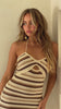 Nude and brown striped crochet halter dress video