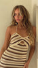 Nude and brown striped crochet halter dress video