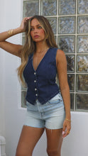 Load and play video in Gallery viewer, Model wearing denim vest video

