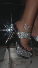 Load and play video in Gallery viewer, black platform embellished heels video
