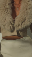 Load and play video in Gallery viewer, Nude faux fur trim jacket
