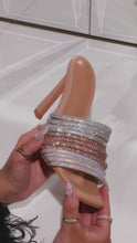 Load and play video in Gallery viewer, Model wearing nude embellished high heel mules video
