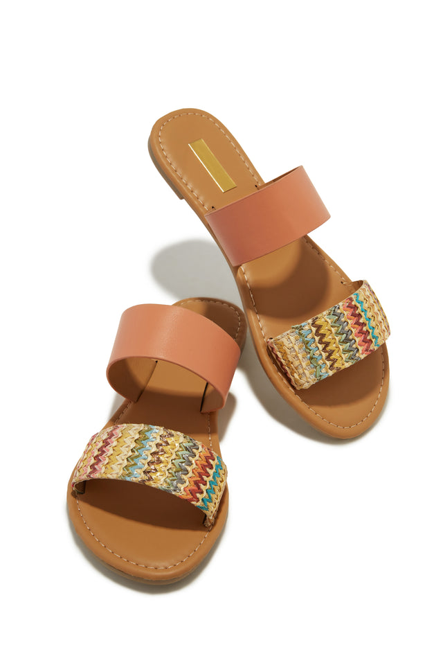 Miss Lola Spring Break Leopard Flat Slip On Sandals MISS LOLA