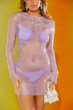 Load image into Gallery viewer, Purple Long Sleeve Mini Dress
