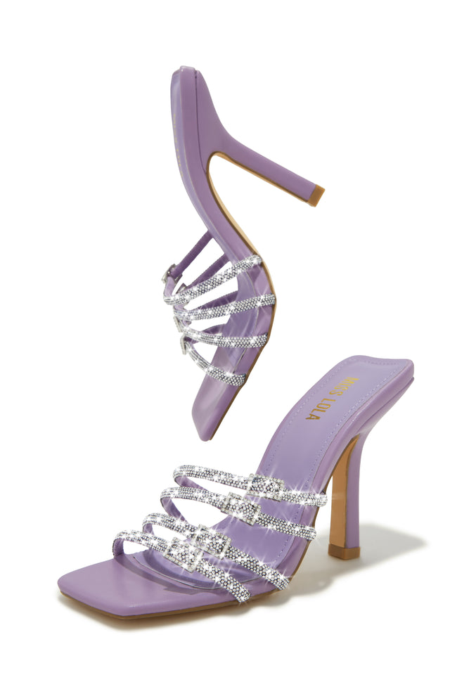 Load image into Gallery viewer, Purple Rhinestone Heels
