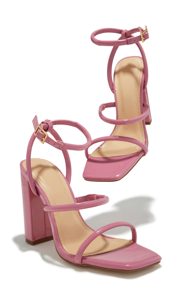 Miss Lola Emalia Purple Block Heels MISS LOLA
