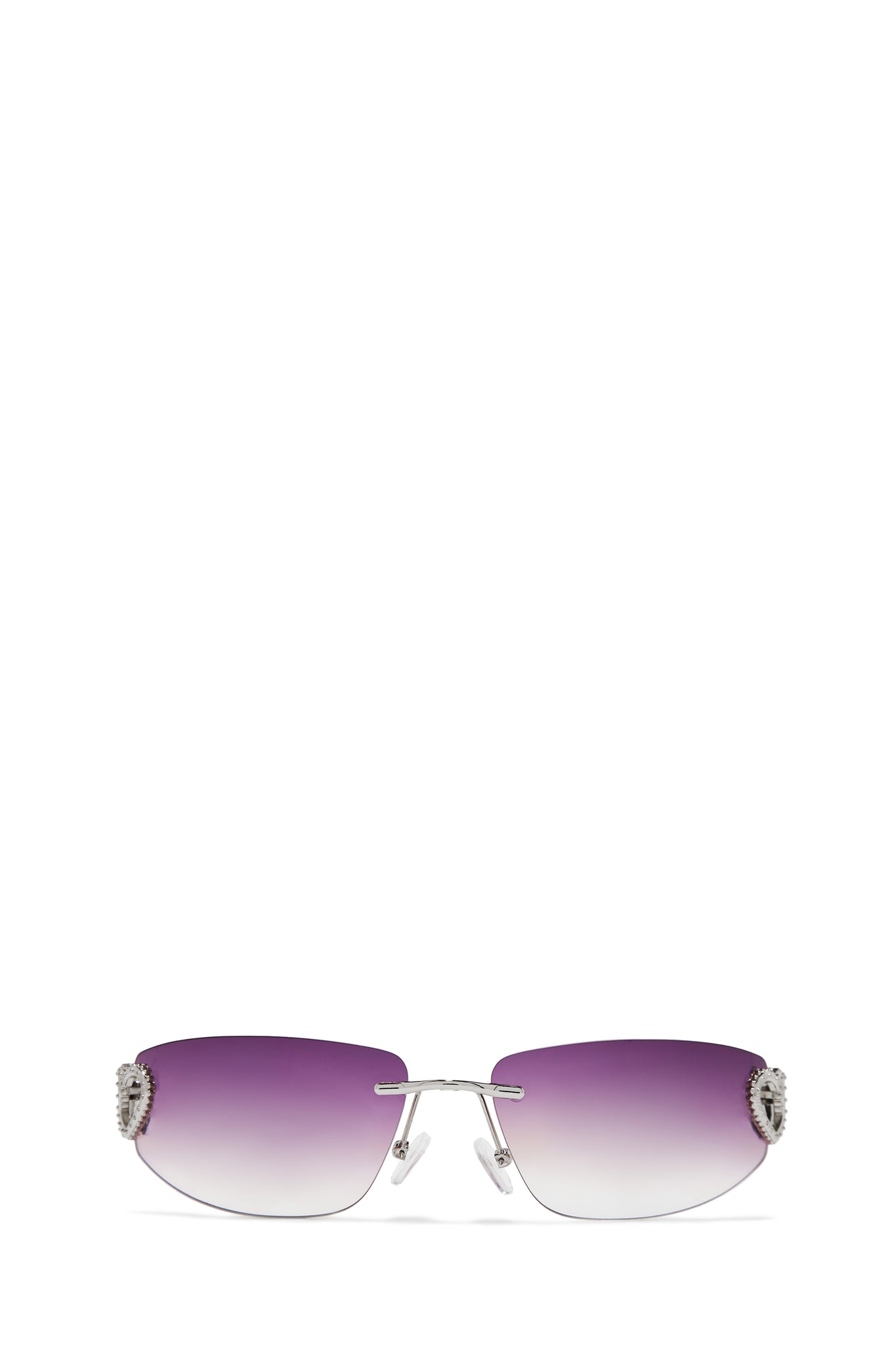 Purple sales rimless sunglasses
