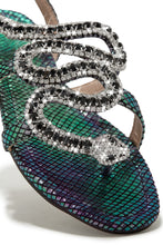 Load image into Gallery viewer, Multi Color Snake Rhinestone Sandals
