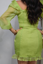 Load image into Gallery viewer, Railey Long Sleeve Mini Dress - Lime
