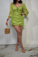 Load image into Gallery viewer, Railey Long Sleeve Mini Dress - Lime
