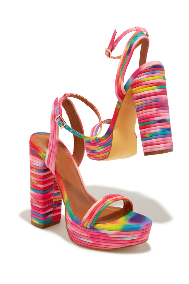 Load image into Gallery viewer, Jazzlyn Platform Block Heels - Rainbow
