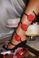 Raisa Around The Ankle Coil Heels - Black Red
