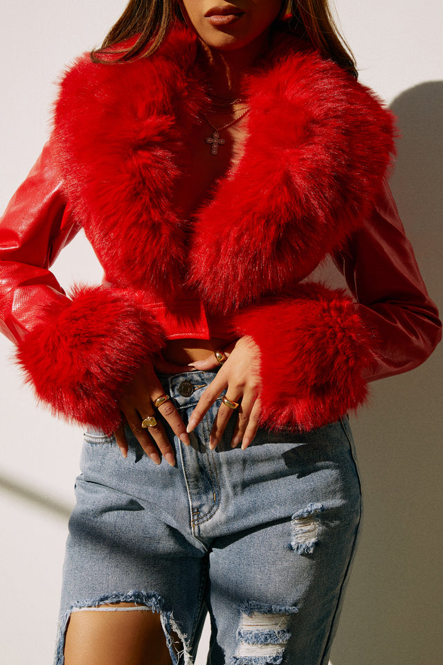 Load image into Gallery viewer, Red Crop Jacket
