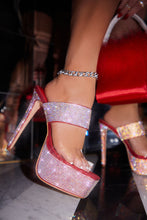 Load image into Gallery viewer, Main Event Embellished Platform High Heel Mules - Red
