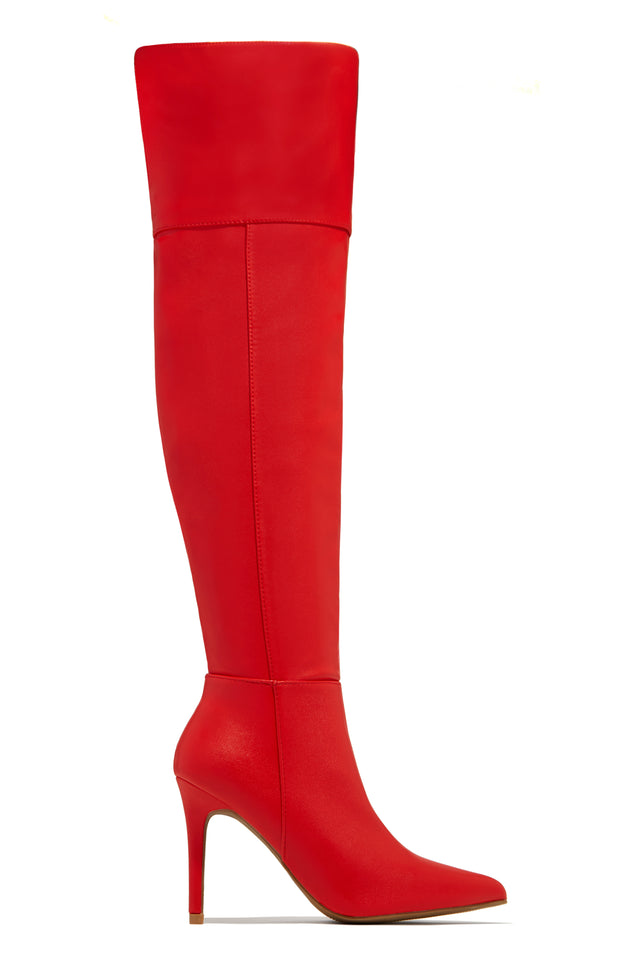 Load image into Gallery viewer, Red Over The Knee Boots
